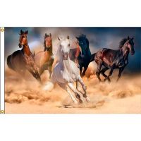 Horses Flag 150X90CM Banner Vivid Color Decoration Gift Promotion Home 100D Polyester Indoor Outdoor Double Stitched