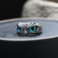 V.YA 925 Sterling Silver Vintage Cute Men and Women Simple Design Owl Ring Thai Silver Engagement Wedding Rings Jewelry Gifts