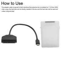 (ร้อน) Type C SATA อะแดปเตอร์2.5in USB 3.0ฮาร์ดไดรฟ์เคเบิ้ลที่มีกล่องป้องกันสำหรับแล็ปท็อปสำหรับ Windows98SE ME 2000 XP 810สำหรับ HDD