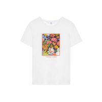 เสื้อเลือกตั้ง AIIZ (เอ ทู แซด) - เสื้อยืดคอกลม พิมพ์ลาย Womens Joyful Flowers Graphic T-Shirts S-5XL