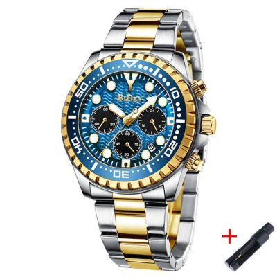 ஐ┇☃ BIDEN Luxury Chronograph นาฬิกาข้อมือควอตซ์สำหรับผู้ชายกีฬานาฬิกากันน้ำ 12/24 ชั่วโมงปฏิทินนาฬิกาชาย Relogio Masculino