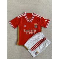 เสื้อกีฬาแขนสั้น ลายทีม Benfica 2023-24 สีแดง สําหรับเด็ก