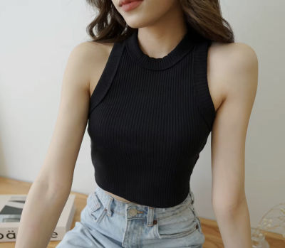 FABRIC THEORY : Halter Ribbed Top