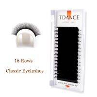 TDANCE 16Rows Classic Lash Dark Black Matte Professionals Soft Natural Faux Eyelash Extension Makeup Beauty