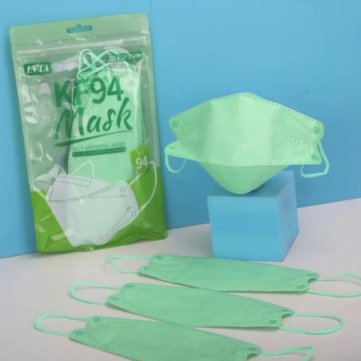 GREEN KF94 10/50/100 [Made in Korea] KF94 /4ply Face White Mask/KFDA