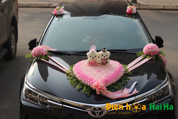 xhg-064 Mẫu hoa nhựa trang trí xe cưới mầu hồng | Lazada.vn