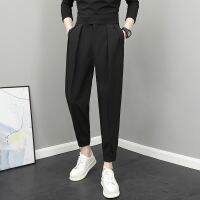 【CC】♛❃△  2023 Mens Clothing New Fashion Loose Man Color Pleated Temperament Waist Handsome Thin Pants