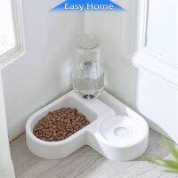 เข้ามุม ชามอาหารสัตว์เลี้ยง ทรงหัวใจ น้ำ 2in1 ชามใส่อาหารและชามเข้ามุม Pet bowl