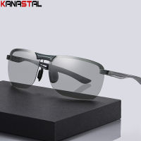 Mens Polarized Sunglasses Aluminum Magnesium Square Half Frame Photochromic Eyewear Fishing Outdoor Sports Cycling Sun Glasses