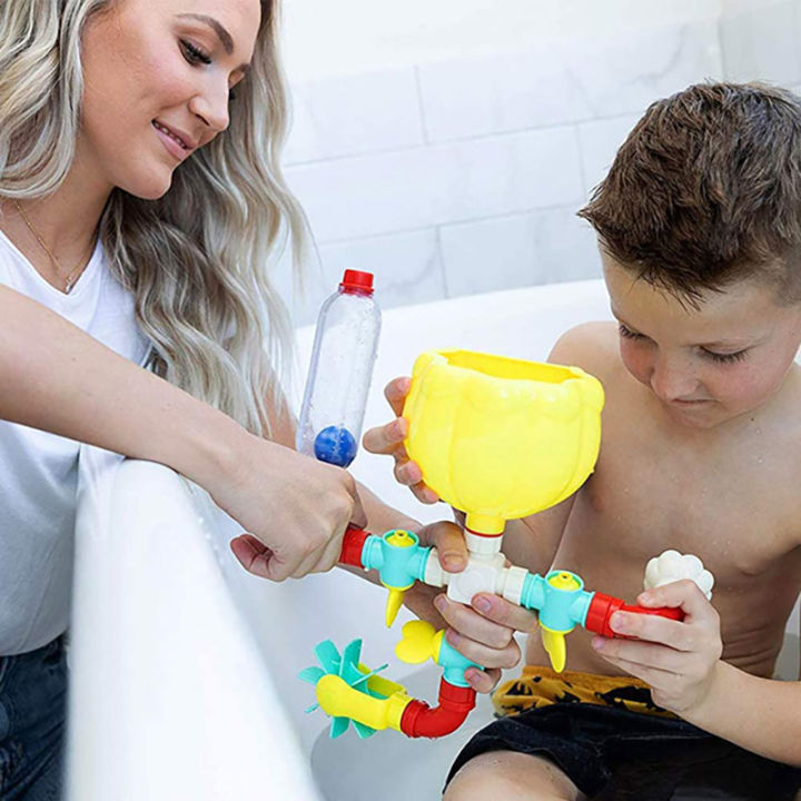 qwz-new-diy-montessori-children-bath-toys-water-spray-rotating-water-jet-game-bathtub-toy-for-1-to-4-year-old-baby-kids-gift