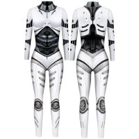 Robot Punk Jumpsuit Catsuit Sexy Women Cosplay Costumes Cyberpunk Zentai Halloween Bodysuit