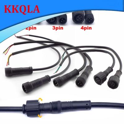 QKKQLA 5pcs/Lot Waterproof Power Cable  Male Female 2Pin 3Pin 4Pin Jack Plug Adapter Connector Wire 500V 3A Connector 20cm Cords L1