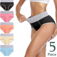 5PCSLot Seamless High-waist Women Underwear Solid Color Simple Black Cotton Panties Hip-lifting Panties For Women