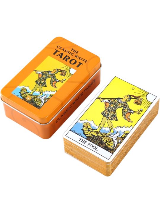 กล่องเหล็ก-cartas-ไพ่ทาโรต์ดาดฟ้าแท่นบูชาลึกลับลึกลับการซื้อขาย-astrologie-การ์ดเกมการคาดการณ์รุ่นภาษาอังกฤษคาถา