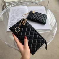 New Style Fashion Long Wallet Temperament Female Mobile Phone Bag Key Case Soft Leather Diamond Coin Short Purse 【AUG】