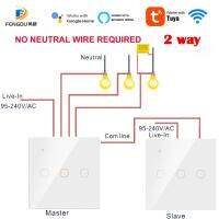 [HOT GELLXKOWOIGHIO 527] Tuya WiFi สวิตช์ไฟปุ่มสัมผัสไม่มีสายกลาง EU 2 Way 1 2 3 Gang 2Pcs Smart Switch สำหรับ Smart Home Siri Alexa Google Home