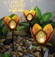 [COD] Villa Garden Lights Iron Hollow Petals Outdoor Landscape Ground Lawn