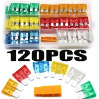 120PCS/set 5A 10 A 15 A 20 A 25 A 30 A standard Car Medium Size Blade Fuse Vehicle Circut Connector With Clip Holder Kits