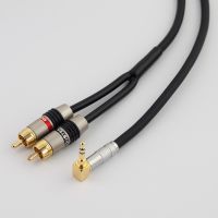 2RCA สเตอริโอไฮไฟสายเคเบิล RCA ถึง3.5มม. สาย AUX เสียงแจ็ค RCA ตัวแยกสัญญาณ3.5 Y สำหรับเครื่องขยายเสียงโฮมเธียเตอร์สาย RCA