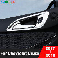 YON สำหรับ Chevrolet Cruze 2017 2018รถเหล็กสแตนเลสมื่อจับประตูด้านในฝาครอบตกแต่ง Moulding ภายใน