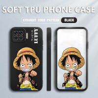 เคส OPPO Reno4 F Luffy Square Soft ซิลิโคนคลุมทั้งหมดกล้องกันกระแทกเคสป้องกันยางฝาหลังเคสโทรศัพท์แบบนุ่มสำหรับช