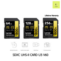 Lexar Professional 1800x SDXC™ UHS-II Card GOLD Series, 64GB 128GB 256GB , SD CARD sdcard , class V60 4K UHS-I