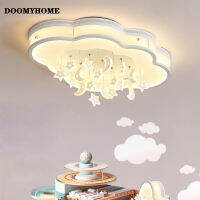 DOOMYHOME เมฆดวงดาวสีขาวพิเศษตกแต่งบ้านไฟเพดานสำหรับ LED ทันสมัยไฟโคมไฟห้องนอนเด็กทารกสำหรับเด็กห้องนั่งเล่น