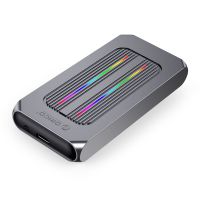 ORICO M.2 NVME Hard Drive Enclosure USB3.2 Gen2 10Gbps Drive Case NVME Solid State Drive Enclosure with RGB Lighting