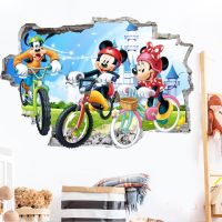 3D Cartoon Mickey Minnie Mouse home decals wall stickers for kids room baby bedroom wall art nursery amusement park DIY poster