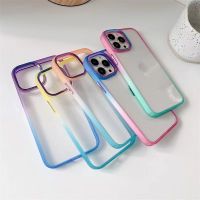 [พร้อมส่ง] เคสหลังใสขอบสีทูโทน ip 14 14Plus 14Pro 14Pro Max 13 13Pro 13Pro Max 12 12Pro 12Pro Max  Case กันกระแทกขอบนิ่มหลังแข็ง