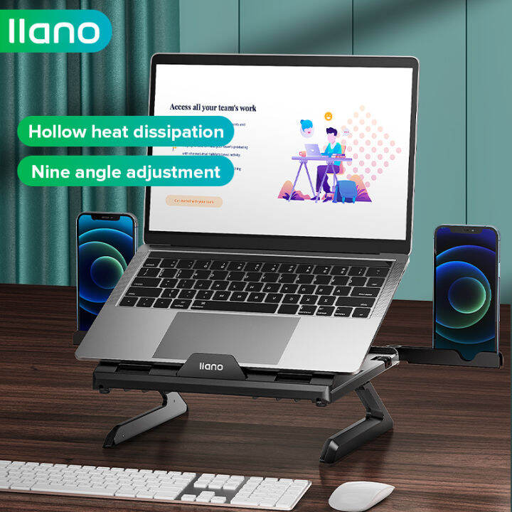 llano Foldable Laptop Stand with HeatVent Portable Adjustable Notebook Riser for 1217 Inch