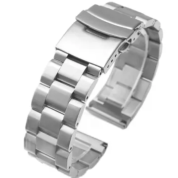 Solid stainless wristband for Seiko steel watch strap abalone