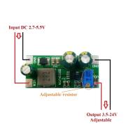 DC 6A 30W 3V 3.3V 3.7V 5.5V to 5V 6V 7.5V 9V 10V 12V 14.8V 24V Step-Up Boost Converter Board for 18650 Lithium Battery Module