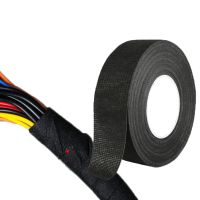 ✆✇ 19mm 25mm Wide Universal Fabric Cloth Tape Automotive Wiring Harness Black Flannel Car Anti Rattle Self Adhesive Felt Tape