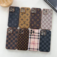 Luxury brand Leather phone case for iphone 13 13pro 13promax 12 12pro 12promax iphone 11 11promax x xr xsmax 7+ 8+ Cute fashion phone case Gold plating anti-drop Luxurious and elegant style protection 8 colors