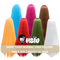 「HSIU Brand」800g Cosplay Wig Super thick Wig amount Party wigs 100cm 27 color girl Long hair Fiber synthetic wig+Free wig cap Wig  Hair Extensions Pad