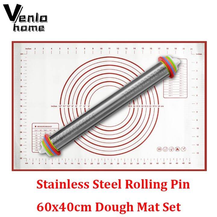 adjustable-stainless-steel-rolling-pin-dough-mat-dough-roller-4-removable-adjustable-thickness-rings-pizza-pastry-pie-baking-new