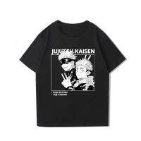 Unisex แอนิเมชั่น Jujutsu Kaisen Satoru Gojo Itadori Yuji พิมพ์ผ้าฝ้ายแท้ใหม่หล่ออินเทรนด์ทันสมัยและหล่อ เสื้อผ้า