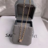 D V France New Fashion 925 Sterling Silver AAA Zircon Necklace Simple Brilliant Diamond Zircon Pendant Women Fine Jewelry Fashion Chain Necklaces