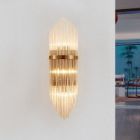 Creative Golden Luxury Indoor Living Room Crystal Wall Lamp Bedside Lamp Led Post Modern Ho Aisle Corridor Light