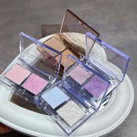 ﹊▲ 2 Colors Mini Eye Shadow Palette Matte Glitter Eyeshadow Pink Blush Pigments Waterproof Earth Color Shimmer Portable Cosmetics