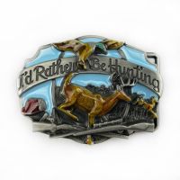 WesBuck Brand Dear Hunting Belt Buckle Handmade Homemade Belt Accessories Waistband DIY Western Cowboy Rock Style Belts