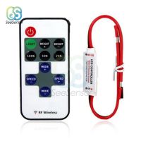 【❉HOT SALE❉】 yu07 1ชุด12V สวิตช์หรี่ไฟ Led อาร์เอฟเครื่องควบคุมไร้สาย Remote Tombol ในสายตัวควบคุมไฟ Led/หรี่แสงสำหรับแถบไฟ Led Rgb