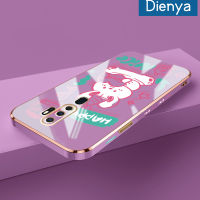 เคส Dienya สำหรับ OPPO A9 2020 A5 2020การ์ตูนน่ารักดีโชคดีลวดลายใหม่กรอบสี่เหลี่ยมชุบซิลิก้าเจลนิ่มกันกระแทกเคสมือถือรวมเลนส์กล้องถ่ายรูปฝาครอบป้องกัน