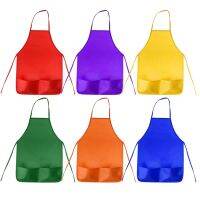 12 Pack 6สีผ้ากันเปื้อนเด็กเด็กผ้ากันเปื้อนสำหรับระบายสีเด็ก Art Smocks 2กระเป๋าสำหรับห้องครัวห้องเรียน (แปรงไม่รวม)