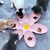 （HOT） cat and dog bowl dinner plate six grid petal type multi-purpose plastic storage meow star human defense rush throwing food wholesale