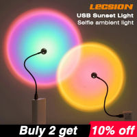 Mobile Phone Self Photography Light USB Sunset Light  LED Rainbow Neon Night Light Projector Photography Wall Atmosphere Light