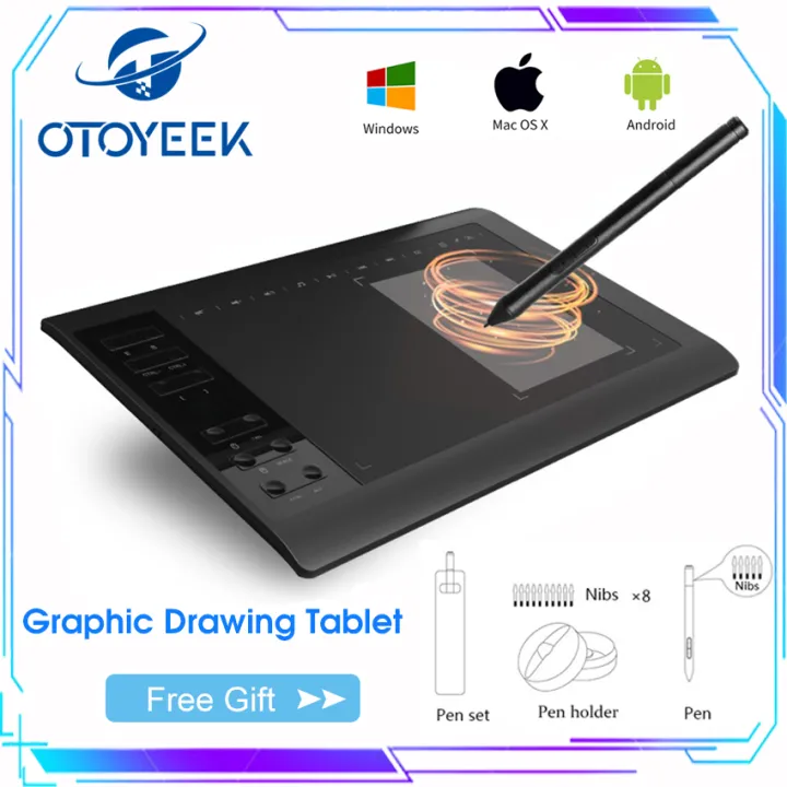 for Windows macOS MSQL Battery-Free Graphics Drawing Tablet/Tilt Support Digital Pen Tablet with 8192 Pressure Levels 
