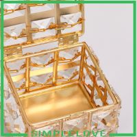 [SIMPLELOVE] Golden Crystal Jewelry Ring Trinket Storage Case Holder for Dresser Room