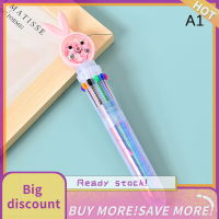 ?【Lowest price】Qearl ปากกาลูกลื่นการ์ตูนน่ารัก10สีปากกาเลื่อมลูกบอลโปร่งใสน่ารักเครื่องเขียนสำหรับโรงเรียนสำนักงาน